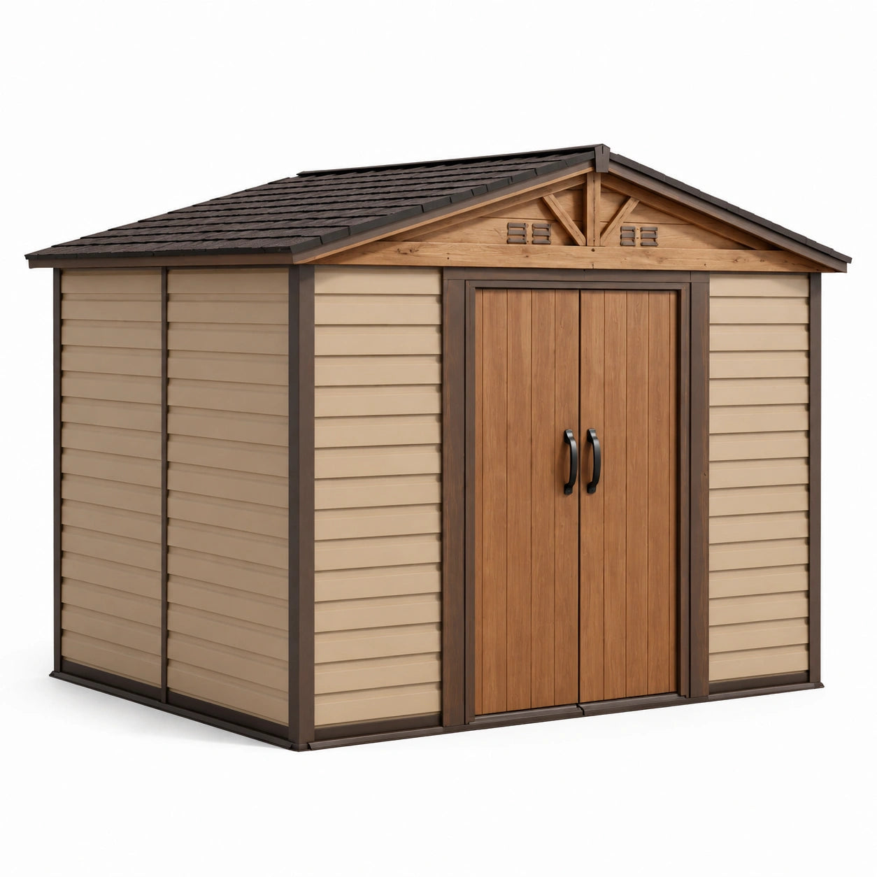 Abri de jardin bois et métal marron 320x240x230 cm