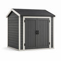Abri de jardin en plastique gris avec toit incliné