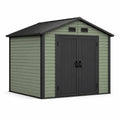 Abri de jardin en plastique avec double porte vert et noir 2,5m x 2m