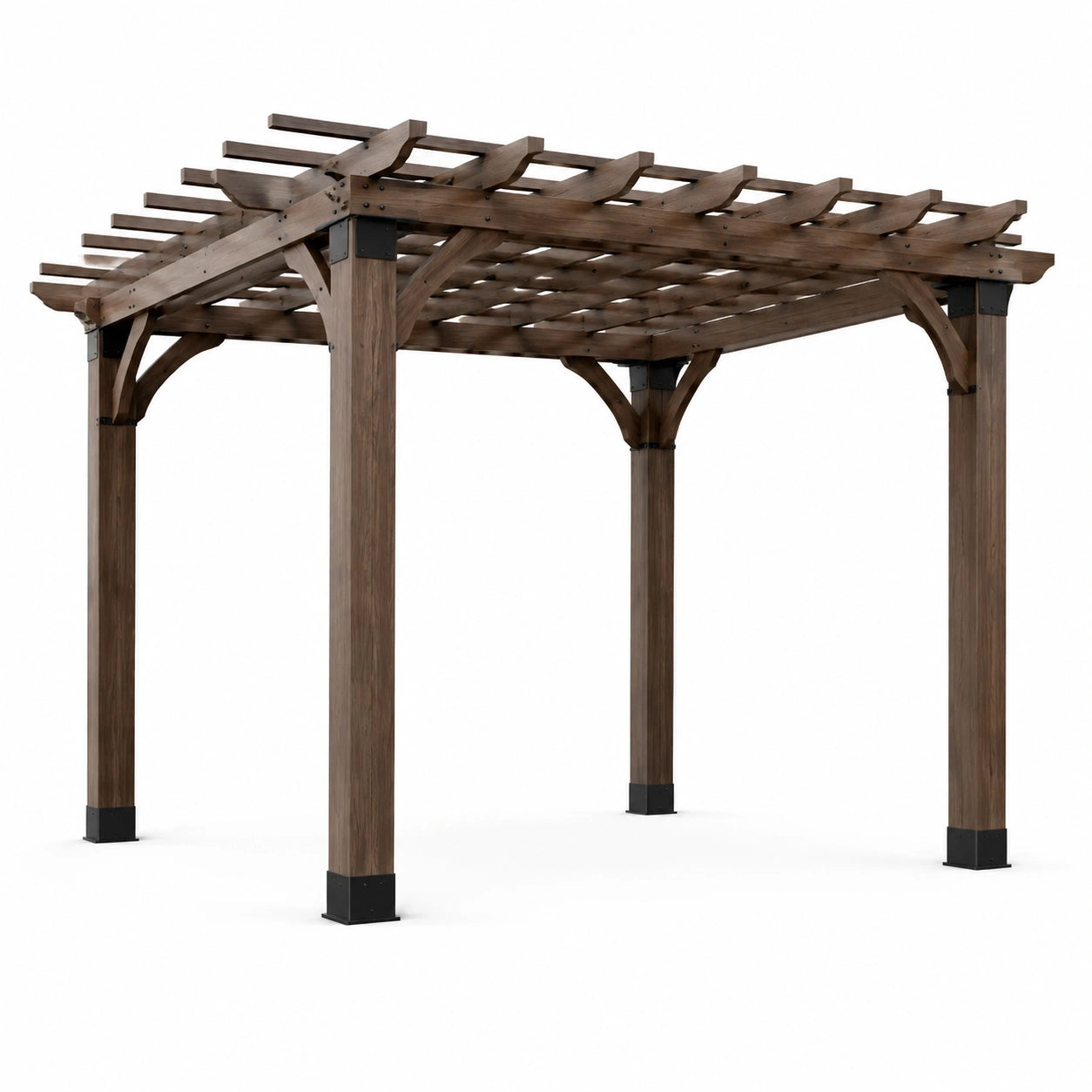 Pergola en bois brun 300x300x230 cm