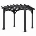 Pergola en aluminium noir avec décorations métalliques 300x300x250 cm