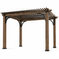 Pergola de jardin en bois et acier marron 300x300x250 cm