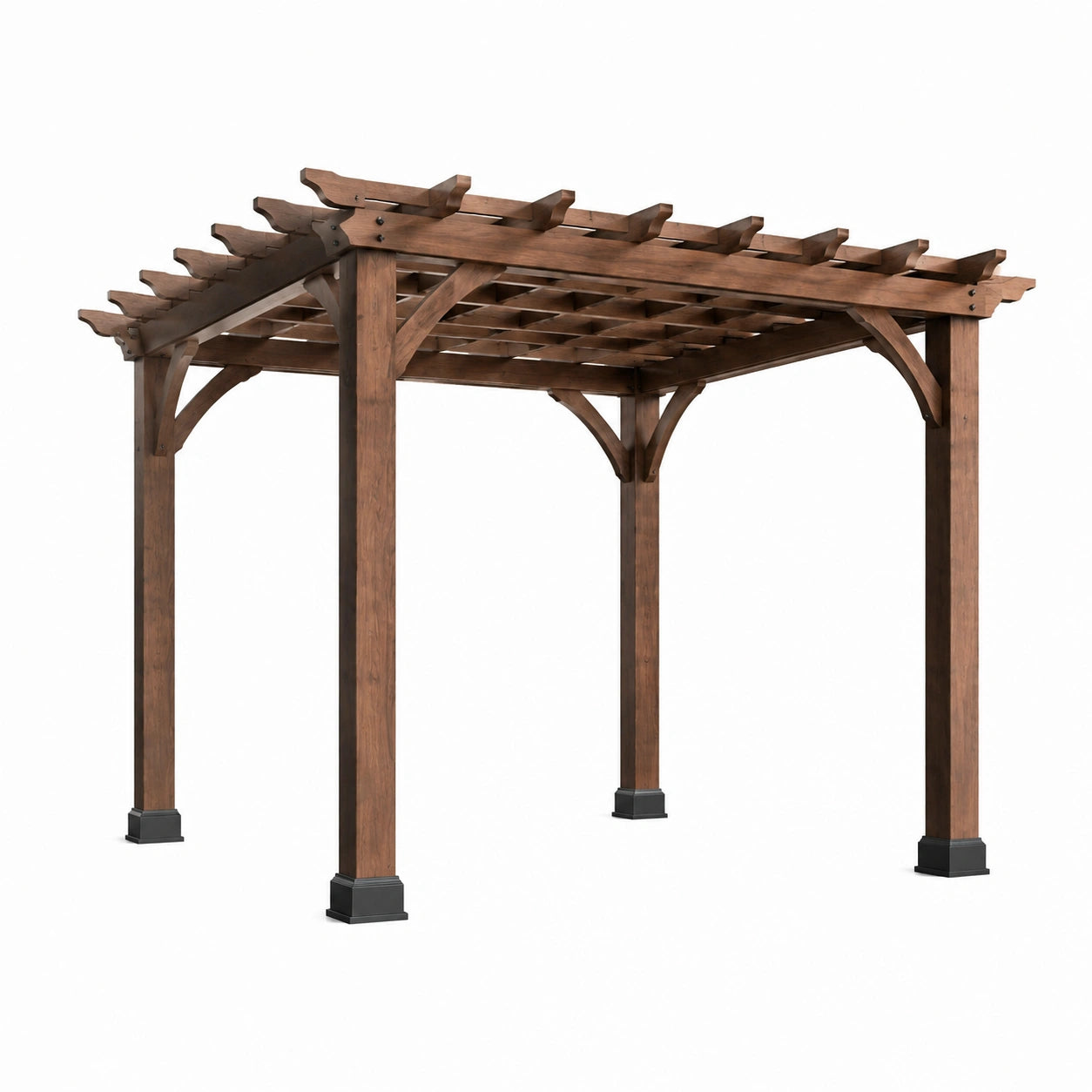 Pergola en bois de cèdre massif marron 300x400x250 cm