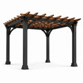 Pergola en bois et métal noir 300x300x240 cm