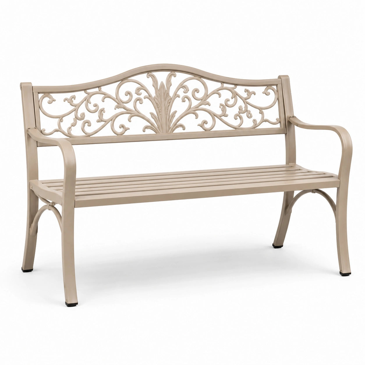 Banc en métal beige pour extérieur