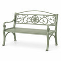 Banc de jardin en métal avec motif floral 122 cm