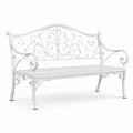 Banc de jardin en fer forgé blanc 120 cm