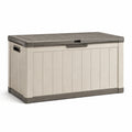 Coffre de rangement en résine beige et marron 120x55x65 cm