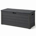 Coffre de rangement extérieur en résine gris foncé 120x50x60 cm