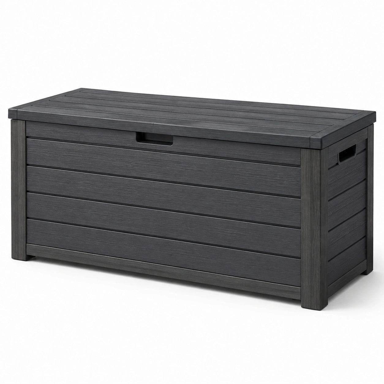 Coffre de rangement extérieur en résine gris foncé 120x50x60 cm