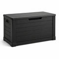 Coffre de rangement en plastique noir pour intérieur et extérieur
