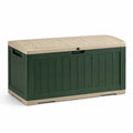 Coffre de rangement en plastique vert et beige 120x56x61 cm
