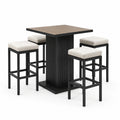 Ensemble de table haute en métal et composite avec 4 tabourets
