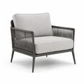 Fauteuil en aluminium et corde synthétique gris avec coussins