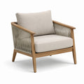 Fauteuil en bois et corde beige
