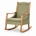 Fauteuil à bascule en rotin synthétique et bois de teck marron vert