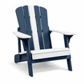 Fauteuil Adirondack en plastique HDPE bleu et blanc pour extérieur, 90x80x85 cm