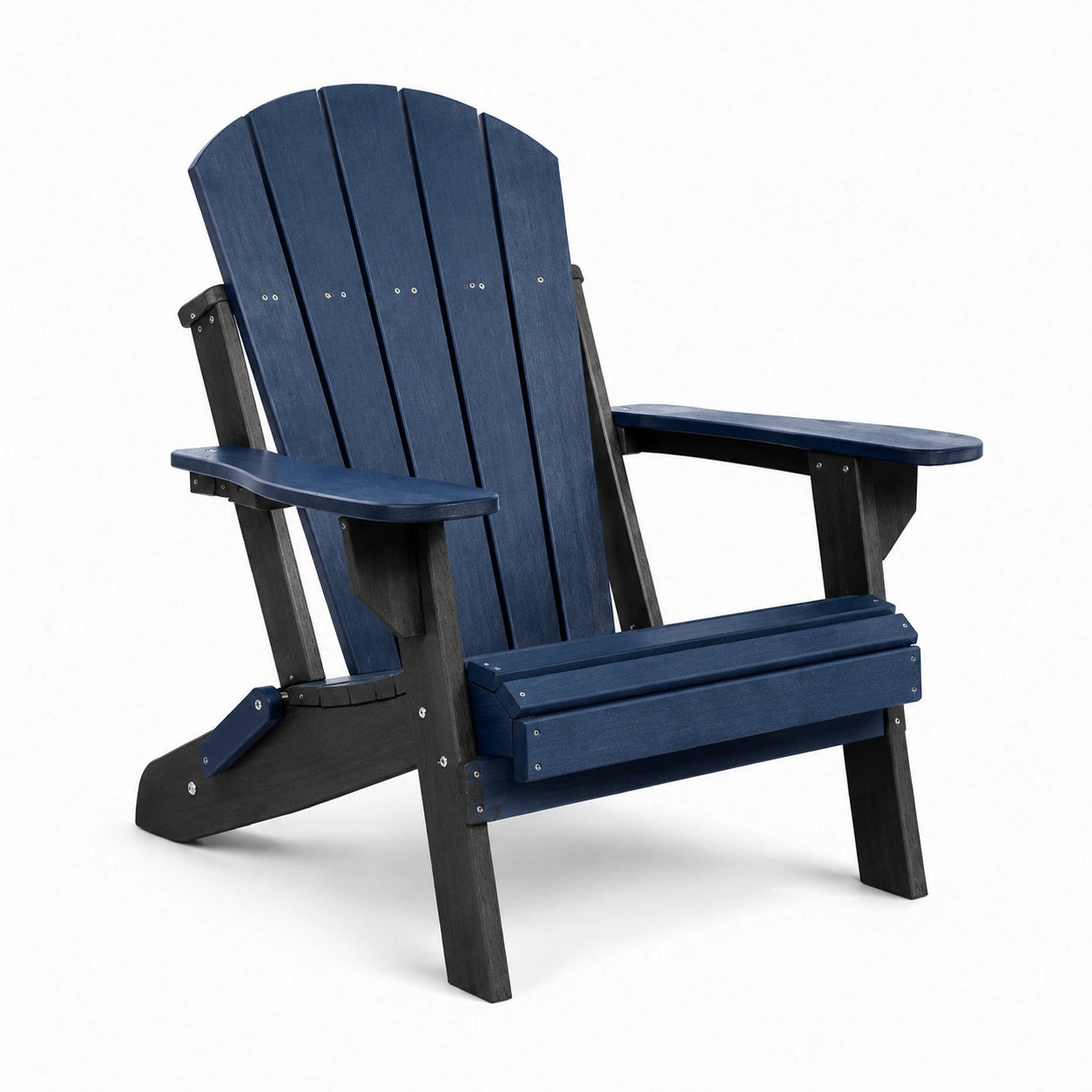 Chaise Adirondack en bois composite bleu marine et noir